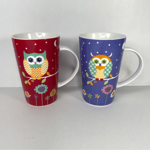 Maxwell Williams Hoot Hoot Owl Coffee Mugs - Picture 1 of 8